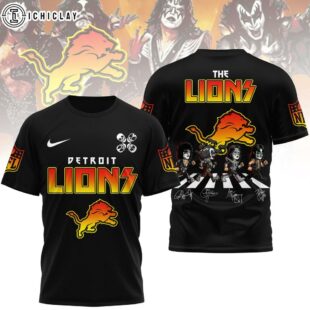 Detroit Lions NFL Rock and Roll All Nite 3D T-Shirt
