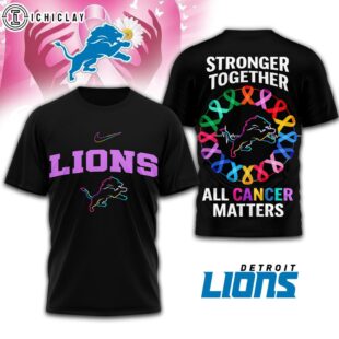 Detroit Lions NFL Stronger Together 3D T-Shirt