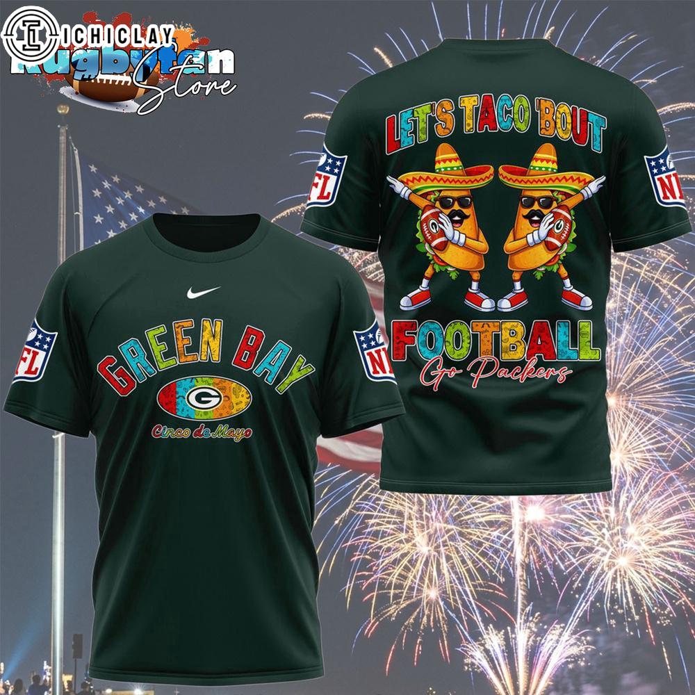 Green Bay Packers 2026 NFL Taco Cinco De Mayo All Over Print Shirt Green Bay Packers 2026 NFL Taco Cinco De Mayo All Over Print Shirt