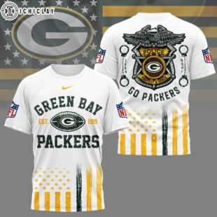 Green Bay Packers NFL Law Enforcement Tribute 3D T-Shirt