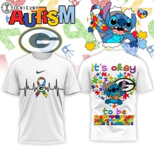 Green Bay Packers NFL Stitch X Autism Awareness Fan 3D T-Shirt