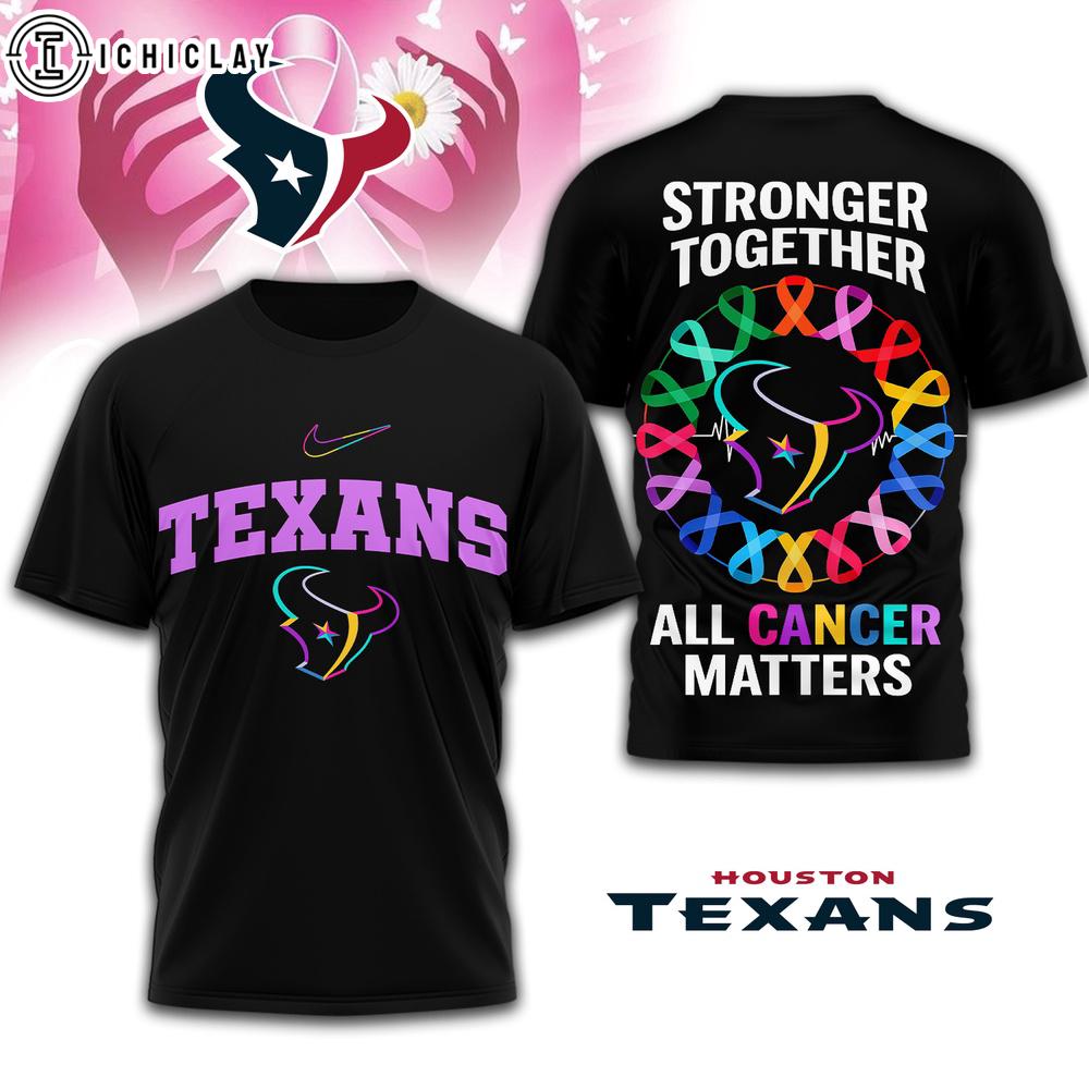 Houston Texans NFL Stronger Together 3D T-Shirt Houston Texans NFL Stronger Together 3D T-Shirt