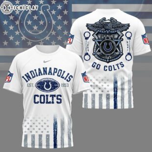 Indianapolis Colts NFL Law Enforcement Tribute 3D T-Shirt