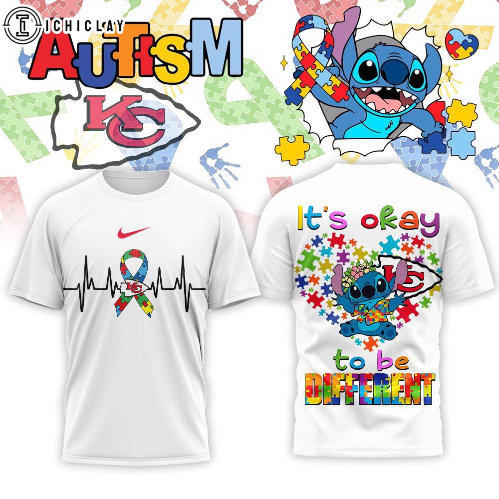 Kansas City Chiefs NFL Stitch X Autism Awareness Fan 3D T-Shirt Kansas City Chiefs NFL Stitch X Autism Awareness Fan 3D T-Shirt