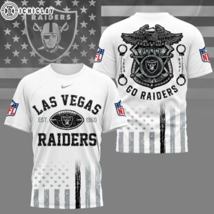Las Vegas Raiders NFL Law Enforcement Tribute 3D T-Shirt