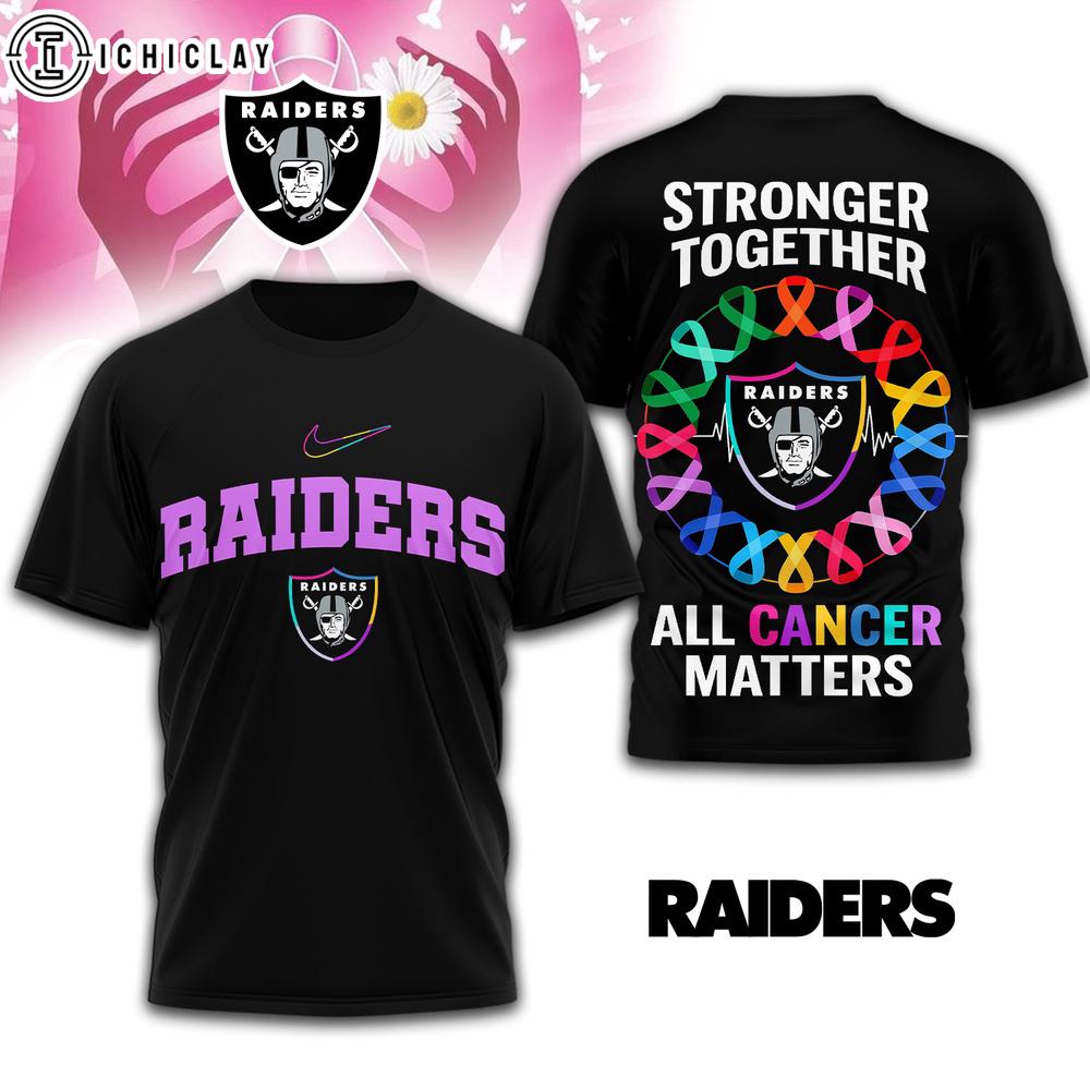 Las Vegas Raiders NFL Stronger Together 3D T-Shirt Las Vegas Raiders NFL Stronger Together 3D T-Shirt