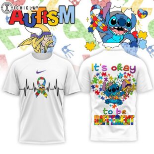Minnesota Vikings NFL Stitch X Autism Awareness Fan 3D T-Shirt