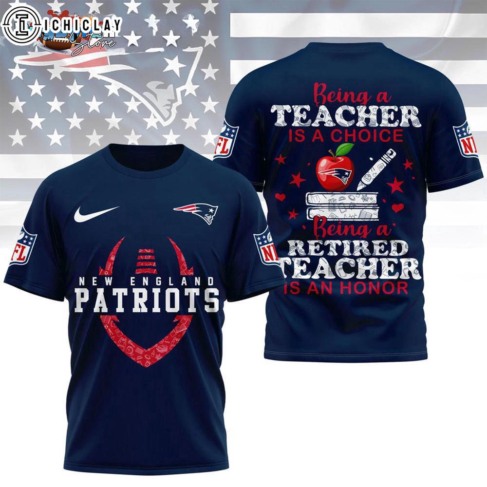New England Patriots Retired Teacher All Over Print Shirt