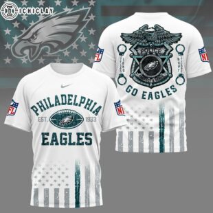 Philadelphia Eagles NFL Law Enforcement Tribute 3D T-Shirt