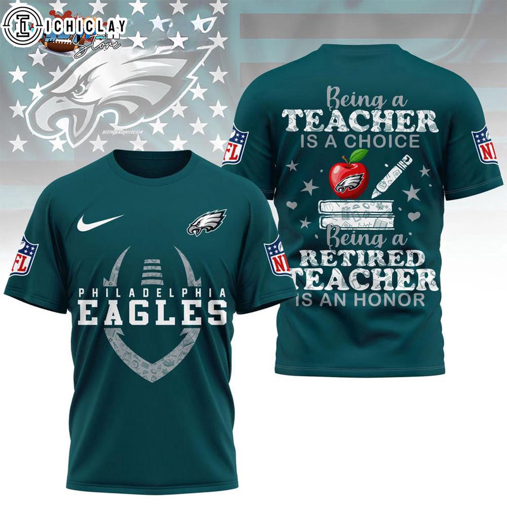 Philadelphia Eagles Retired Teacher All Over Print Shirt