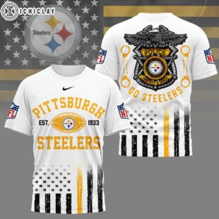 Pittsburgh Steelers NFL Law Enforcement Tribute 3D T-Shirt