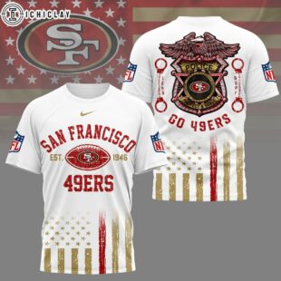 San Francisco 49ers NFL Law Enforcement Tribute 3D T-Shirt