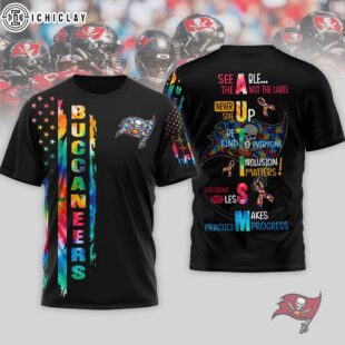 Tampa Bay Buccaneers NFL Autism Awareness Tie Dye 3D T-Shirt