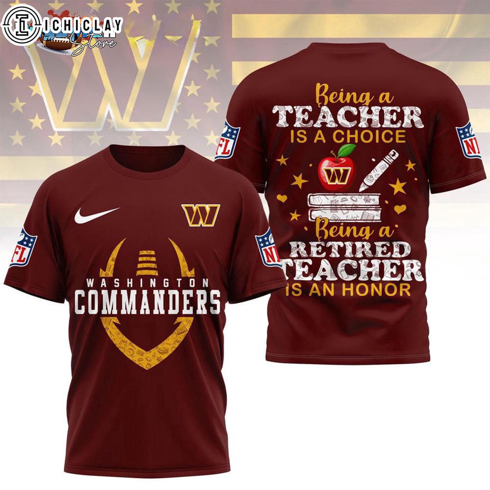 Washington Commanders Retired Teacher All Over Print Shirt