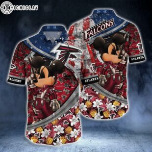 Atlanta Falcons Patriotic Adventure Hawaiian Shirt
