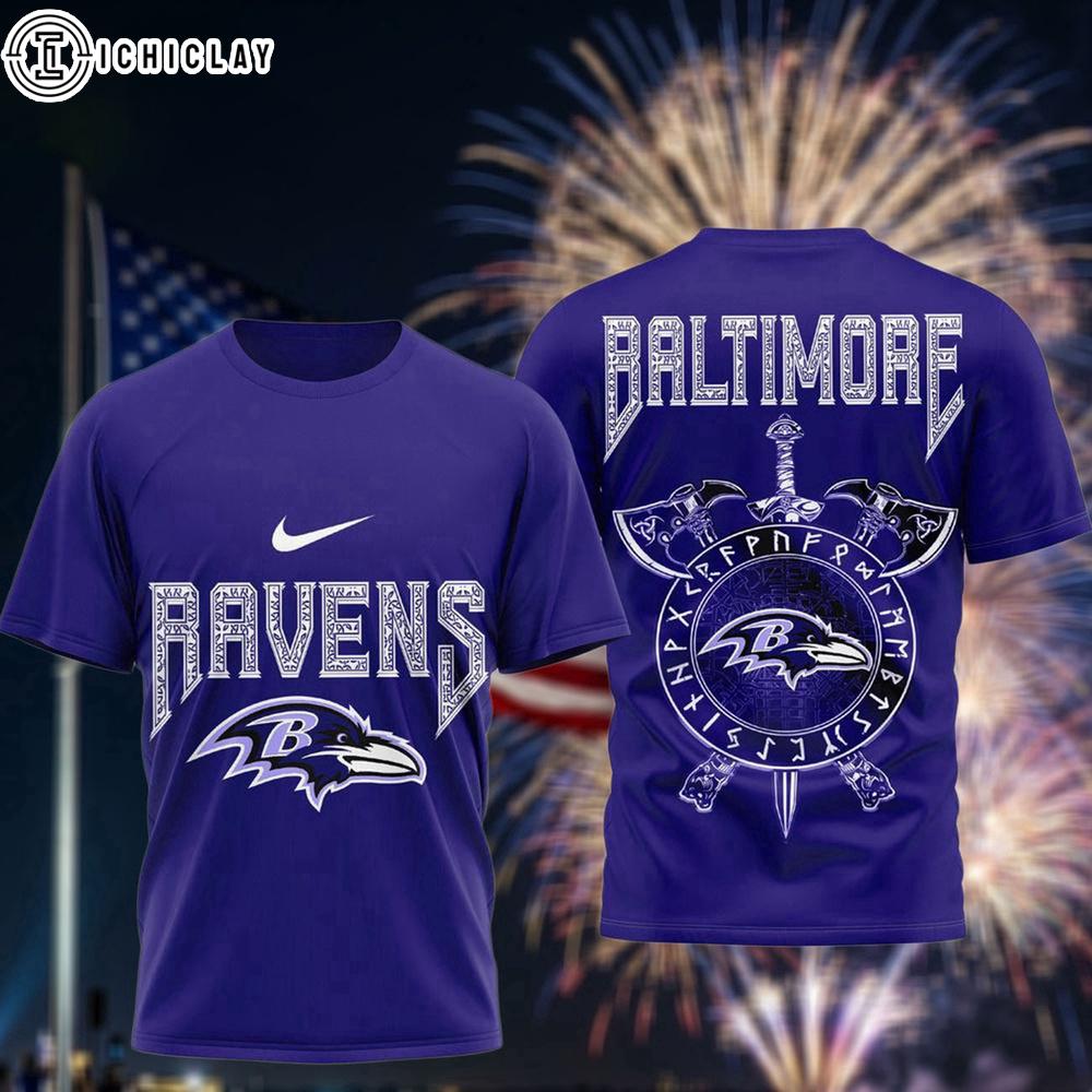 Baltimore Ravens Viking Warrior 3D T-Shirt Baltimore Ravens Viking Warrior 3D T-Shirt