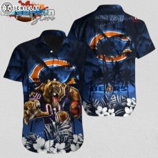 Chicago Bears Hawaiian Shirt NFL Football Aloha Hawaiian Shirt For Mens Womens
