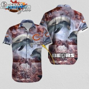 Chicago Bears Hawaiian Shirt NFL Football Print Personalized Button Up Hawaiian Shirt For Mens Womens