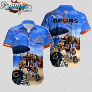 Chicago Bears Hawaiian Shirt NFL Football Print Personalized Hawaiian Shirt Outfit