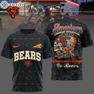 Chicago Bears NFL Indian Motorcycle 3D T-Shirt For Fans