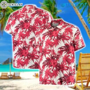 Chiefs Hawaiian Shirt Red Hibiscus Tropical Leaf Kansas City Gift