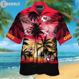 Chiefs Hawaiian Shirt Sunset Coconut Tree Pattern Kansas City Gift