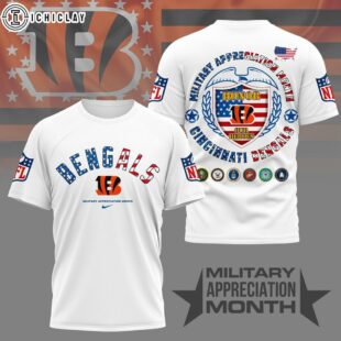Cincinnati Bengals NFL Military Appreciation Month 3D T-Shirt For Fans