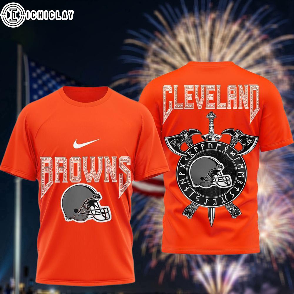 Clevel& Browns Viking Warrior 3D T-Shirt Clevel& Browns Viking Warrior 3D T-Shirt
