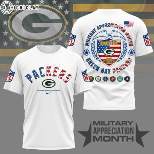 Green Bay Packers NFL Military Appreciation Month 3D T-Shirt For Fans