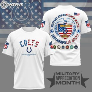 Indianapolis Colts NFL Military Appreciation Month 3D T-Shirt For Fans