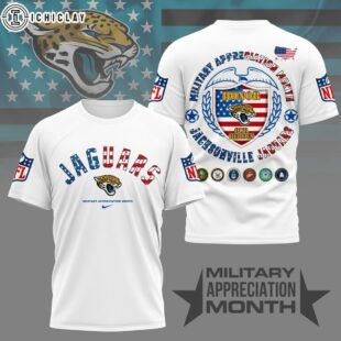 Jacksonville Jaguars NFL Military Appreciation Month 3D T-Shirt For Fans