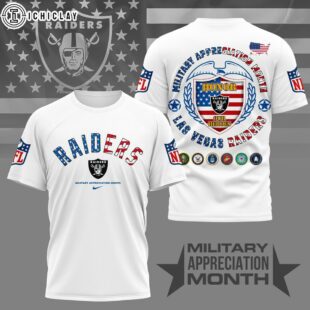 Las Vegas Raiders NFL Military Appreciation Month 3D T-Shirt For Fans