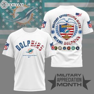 Miami Dolphins NFL Military Appreciation Month 3D T-Shirt For Fans