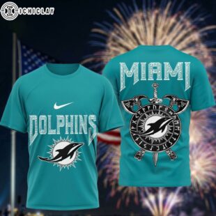 Miami Dolphins Viking Warrior 3D T-Shirt