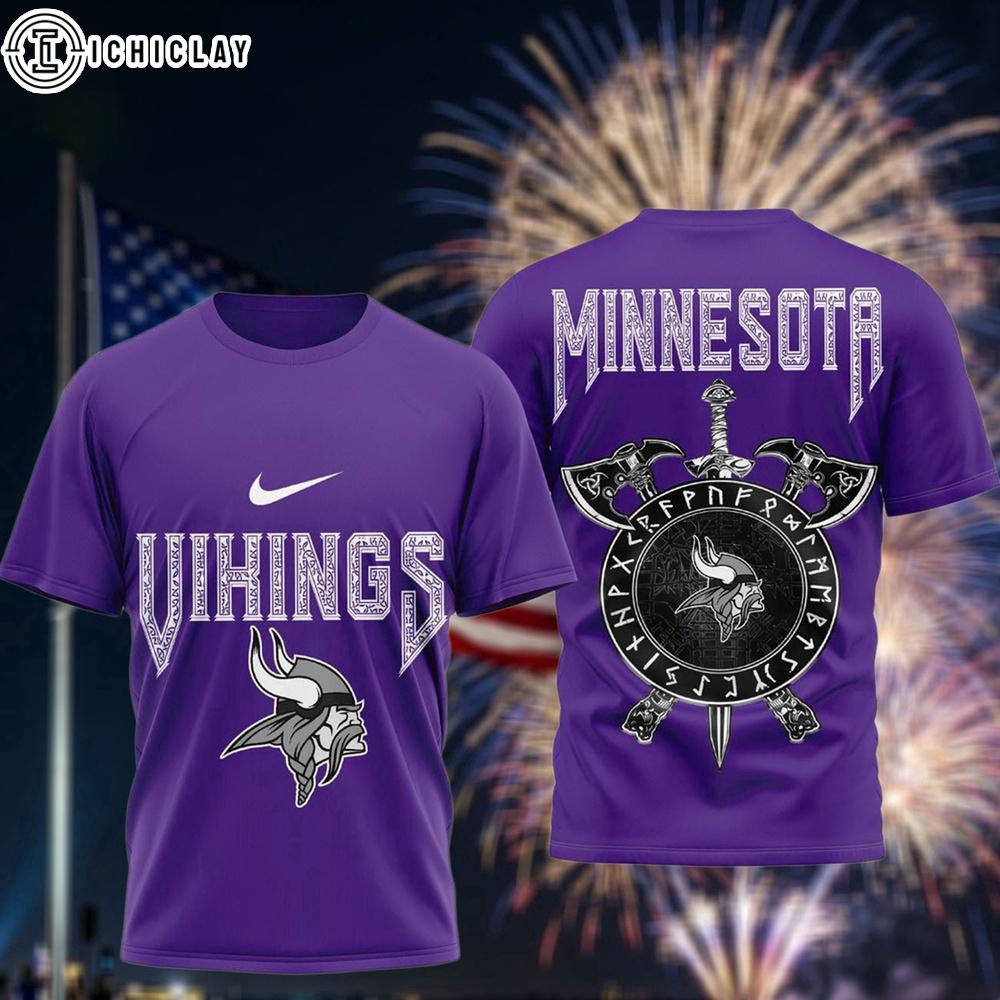 Minnesota Vikings Viking Warrior 3D T-Shirt Minnesota Vikings Viking Warrior 3D T-Shirt