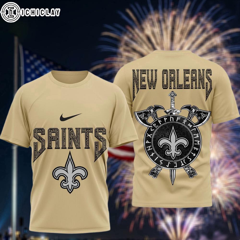 New Orleans Saints Viking Warrior 3D T-Shirt