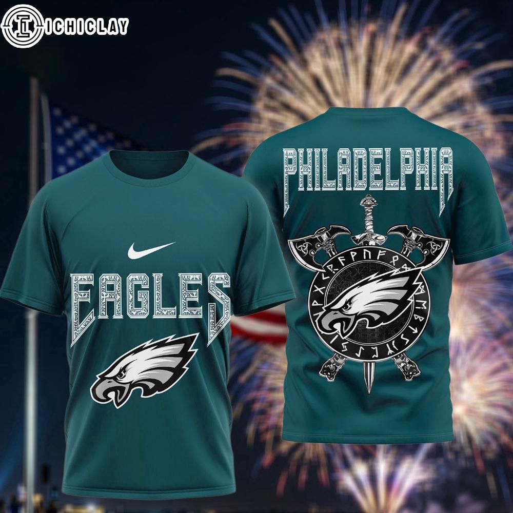 Philadelphia Eagles Viking Warrior 3D T-Shirt Philadelphia Eagles Viking Warrior 3D T-Shirt