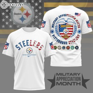 Pittsburgh Steelers NFL Military Appreciation Month 3D T-Shirt For Fans