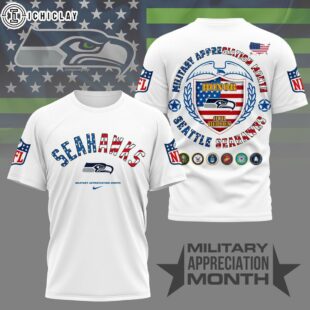 Seattle Seahawks NFL Military Appreciation Month 3D T-Shirt For Fans
