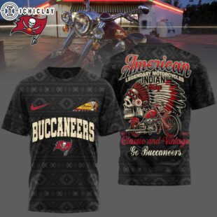 Tampa Bay Buccaneers NFL Indian Motorcycle 3D T-Shirt For Fans
