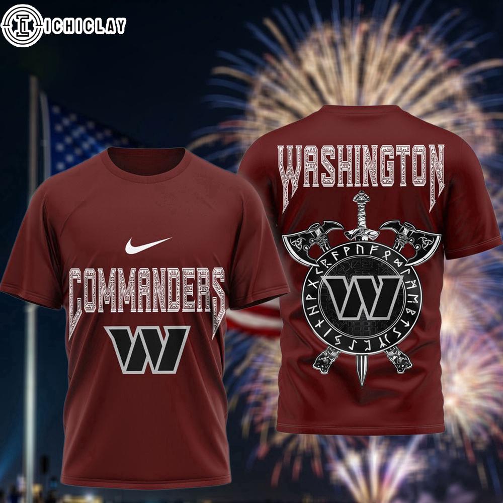 Washington Comm&ers Viking Warrior 3D T-Shirt
