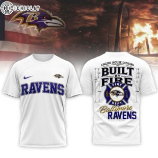 Baltimore Ravens NFL Built By Courage Game 3D T-Shirt