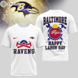 Baltimore Ravens NFL Happy Labor Day 3D T-Shirt