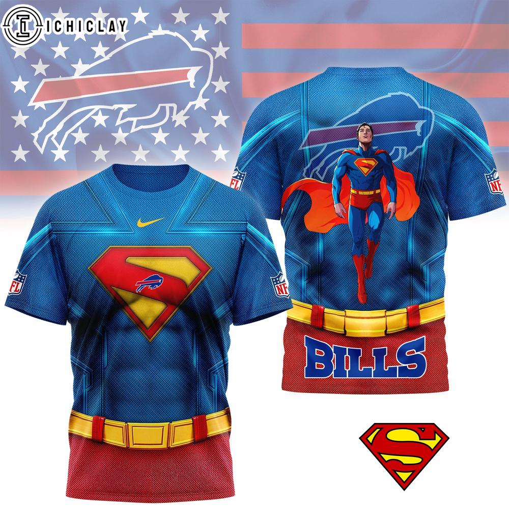 Buffalo Bills Superman 3D T-Shirt Buffalo Bills Superman 3D T-Shirt