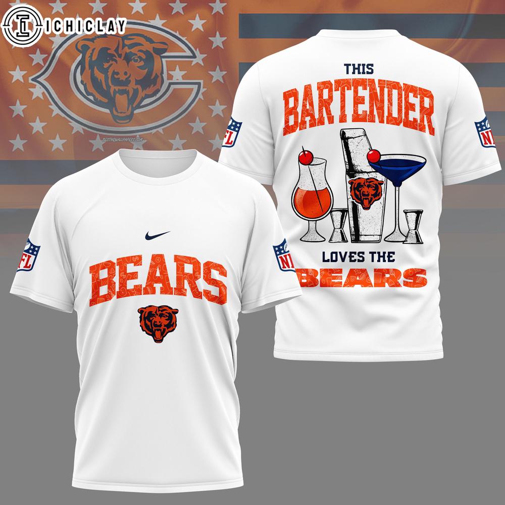 Chicago Bears NFL Bartender Fan 3D T-Shirt Chicago Bears NFL Bartender Fan 3D T-Shirt