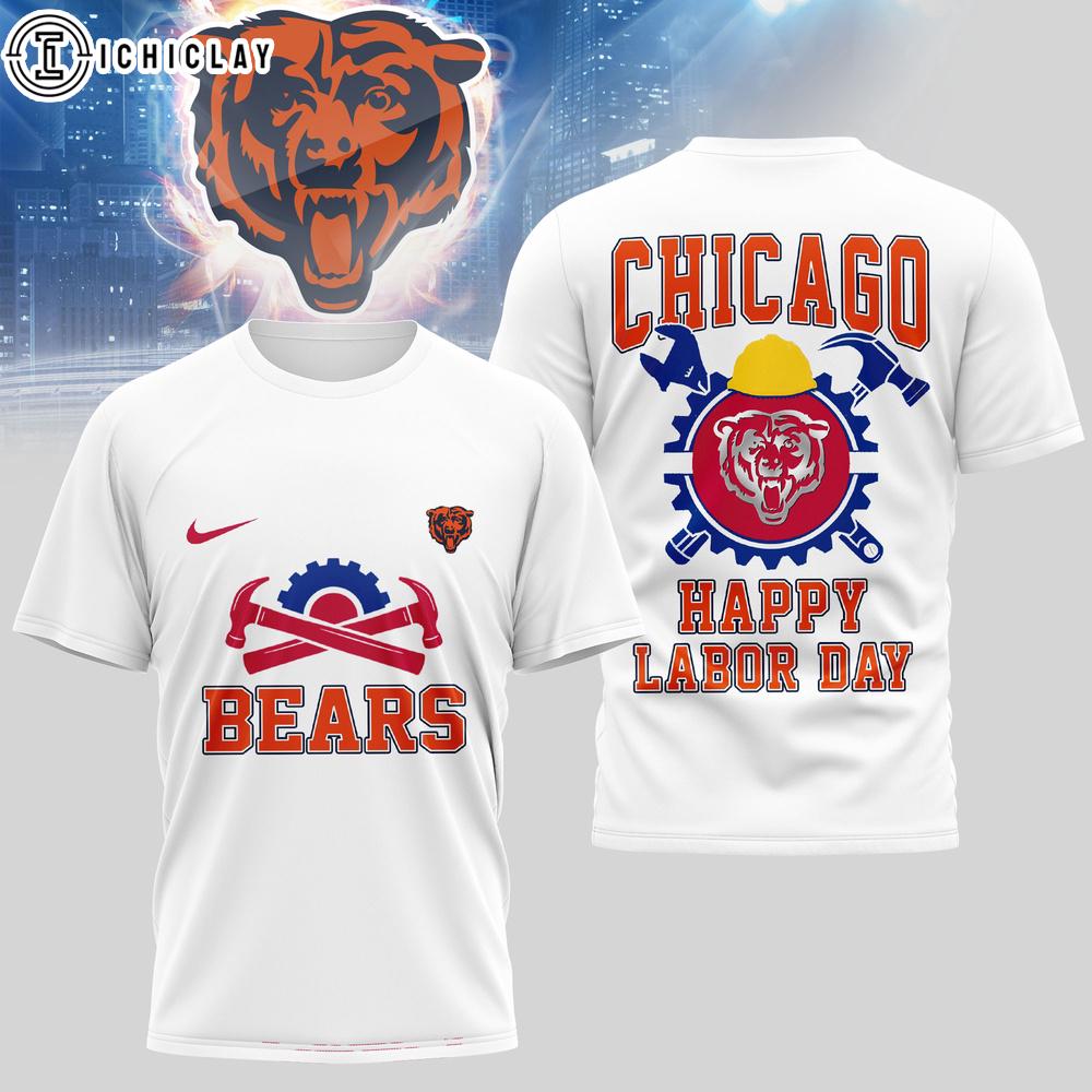 Chicago Bears NFL Happy Labor Day 3D T-Shirt Chicago Bears NFL Happy Labor Day 3D T-Shirt