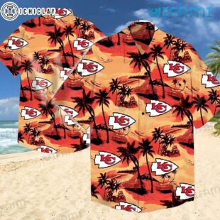 Chiefs Hawaiian Shirt Volcano Coconut Tree Kansas City Gift