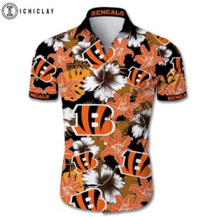 Cincinnati Bengals nfl Tropical Flower Short Sleeve Hawaiian Shirt custom