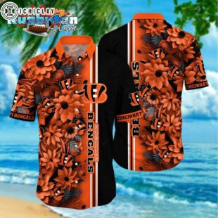 Cincinnati Bengals Summer Hawaiian Shirt – Floral Beach Shirt for NFL Fans
