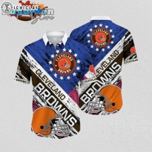 Cleveland Browns All star Stripes Hawaiian Shirt Cleveland Browns Aloha Shirt